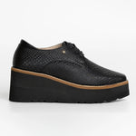 OXFORD NEGRO CON CAFÉ CUERO