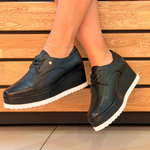 OXFORD NEGRO CON BLANCO CUERO