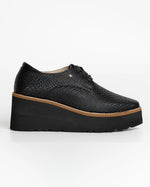 OXFORD NEGRO CON CAFÉ CUERO