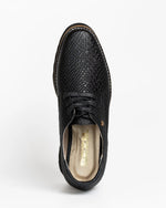 OXFORD NEGRO CON CAFÉ CUERO