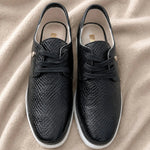 OXFORD NEGRO CON BLANCO CUERO