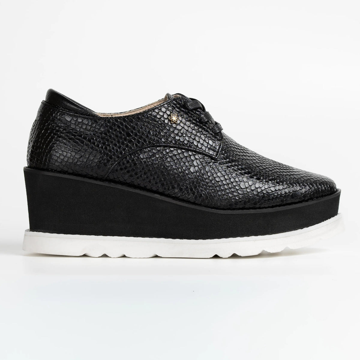 OXFORD NEGRO CON BLANCO CUERO