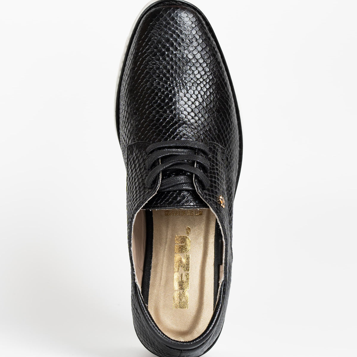 OXFORD NEGRO CON BLANCO CUERO